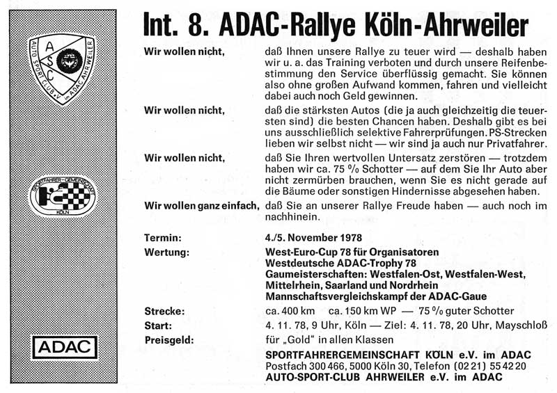 Anzeige in ONS-Mitteilungen 10/1978