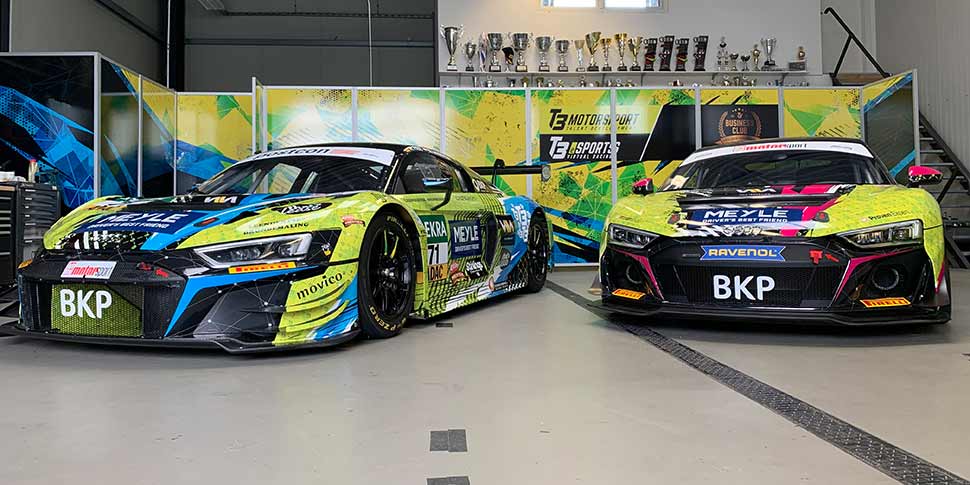 T3 Motorsport startet sowohl im ADAC GT Masters (l.) als auch in der ADAC GT4 Germany mit einem Audi 