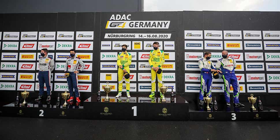 Das Podium der ADAC GT4 Germany auf dem Nürburgring